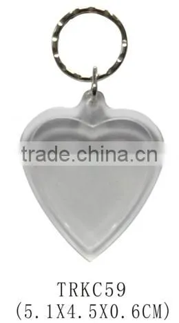 Promotional clear transparent square shape photo frame acrylic keychain