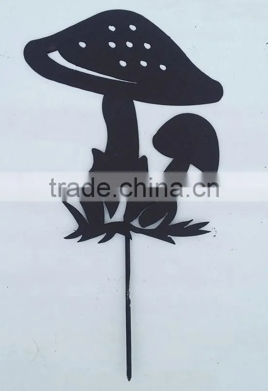 Garden stake with mushroom decoration