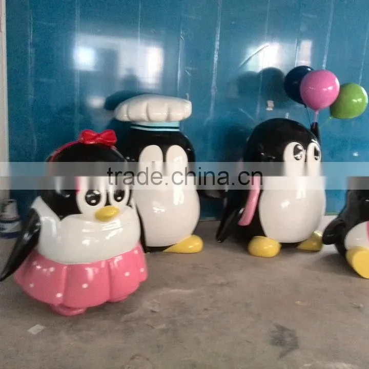 Fiberglass cartoon penguin mascot