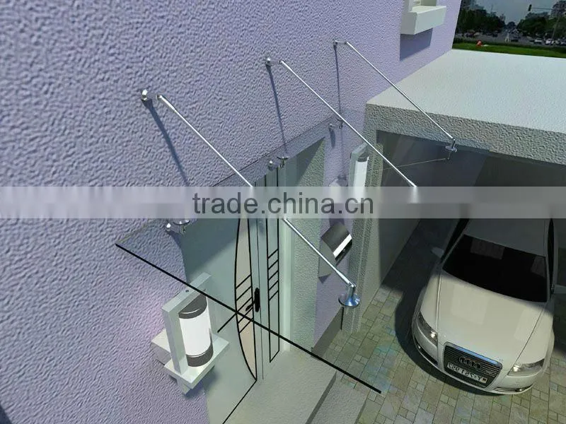 High Quality Stainless Steel Glass Canopy Fittings / Rain Shelter Systems/carport awnings