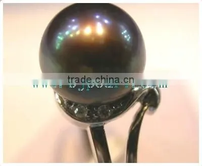 rose purple seawater tahitian pearl ring