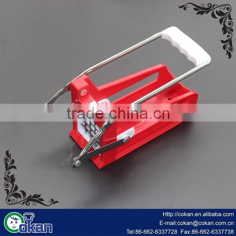 kitchen tool French Fry Potato Cutter with Round Bottom for Easy Slicing, 2 Blades