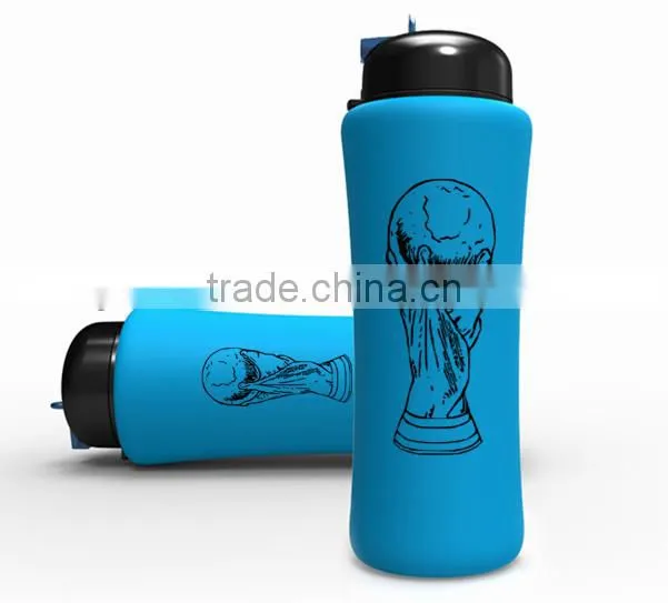 silicon collapsible water bottle with various colors and capacity