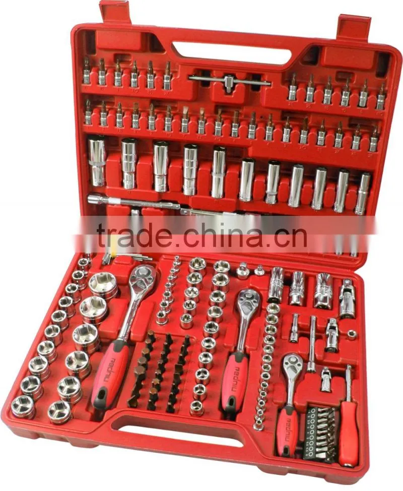 GS certificated 171Pcs 1/4''&3/8''&1/2'' auto repair tool box set