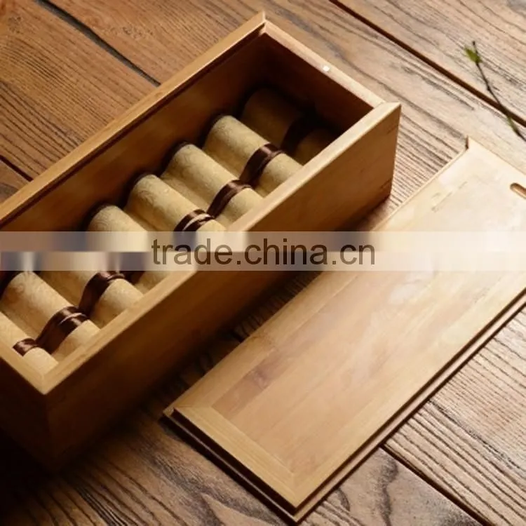 Trendy simple sliding bamboo box with a lid