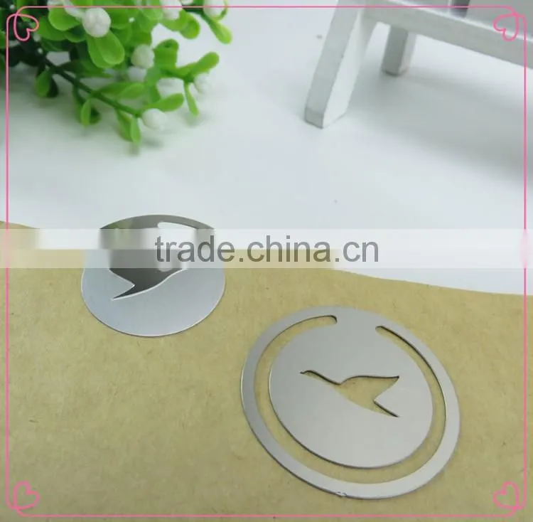 Custom wholesale cherry flower shape kids metal bookmarks for books