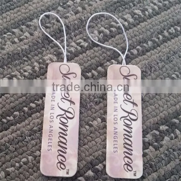 2016 hot sale customized fashionable jeans paper swing tags hang tags with high quality