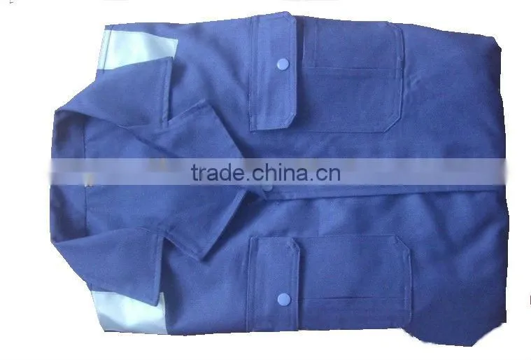 mens button-front navy blue flame retarded coveralls with reflective tapeSLC132