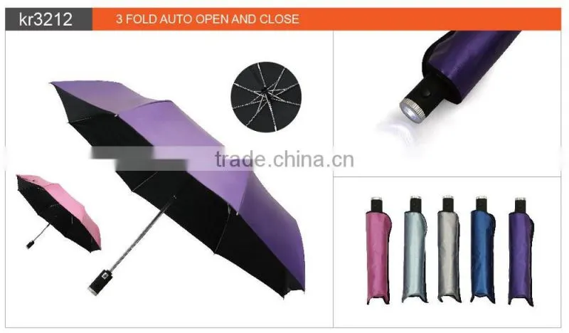 Custom New Design Auto Open And Close Gift Led Umbrella Light
