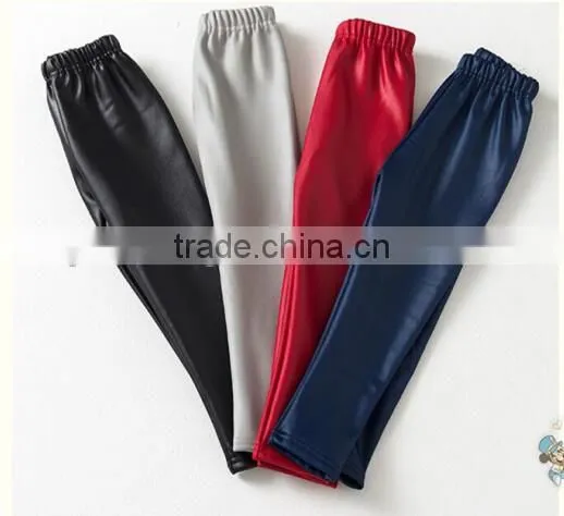 Wholesale Cheap Plain Mix Color Girls Winter Faux Leather Leggings