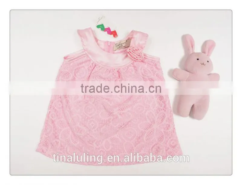 new girls 2015 summer lace dress kids pink lace flower dresses children elegant fork dress