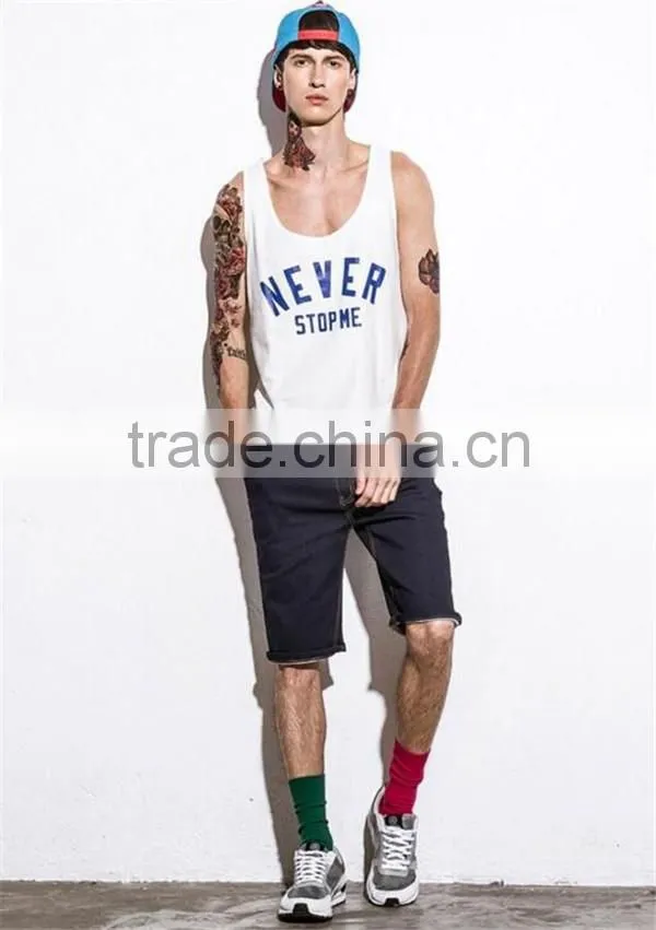 New fashion high quality boys printed singlet