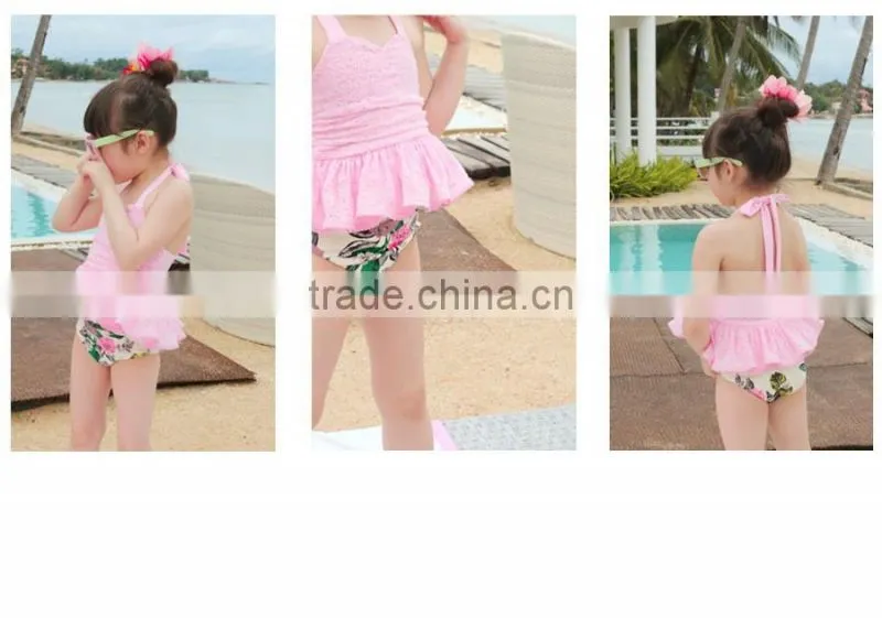 The new children wimwear children division halter princess dress bikini beach swimsuit