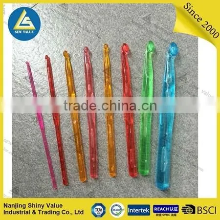 PP material custom color transparent assorted sizes crochet hook