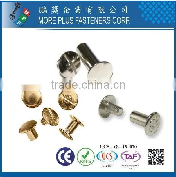 Taiwan Stainless Steel Excellent in Asia Tableware Chicago Screws Male and Female Rivet