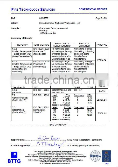 anti-heat and anti-splash fabric / aluminum coated Nomex fabric