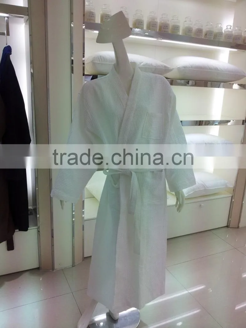 100% cotton hotel waffle bath robe
