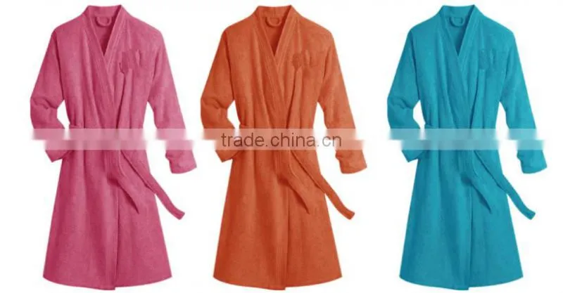 textile china factory microfiber plain dyed kimono collar bathrobe