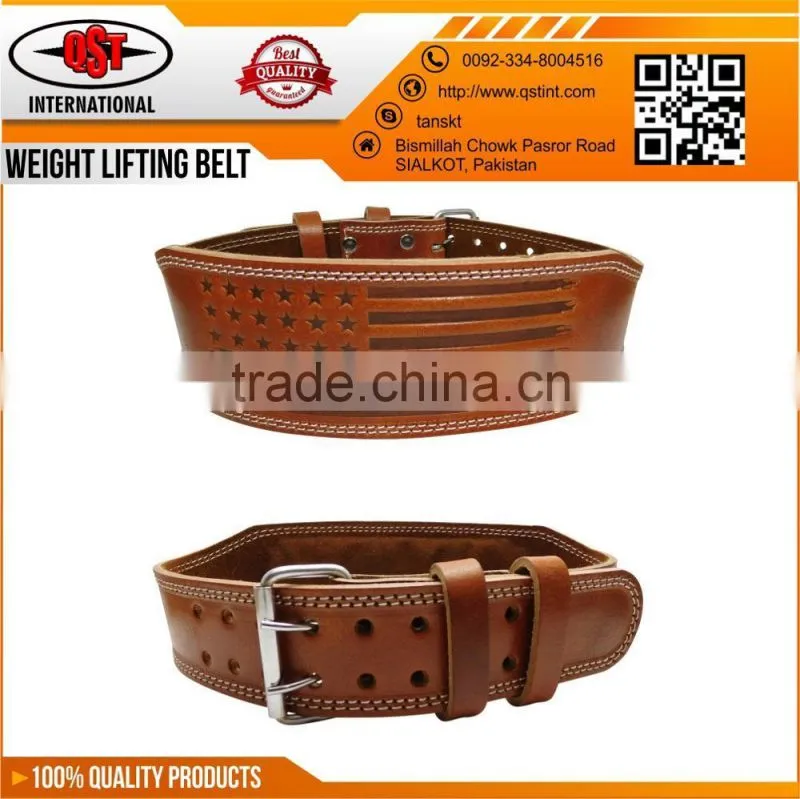Custom Leather Weightlifting Belt / Crossfit Training Belt Gym Fitness Weight lifting
