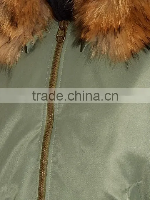 2017 Autumn& Winter Detachable Fur Trim Flight Jacket,Waterproof Custom Fur Bomber Jacktet For Unisex