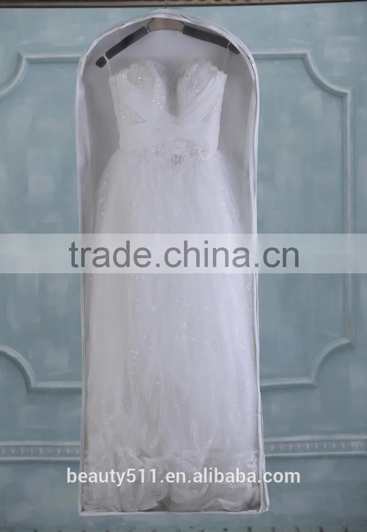 Breathable nonwoven wedding dress garment bag wholesale WB07