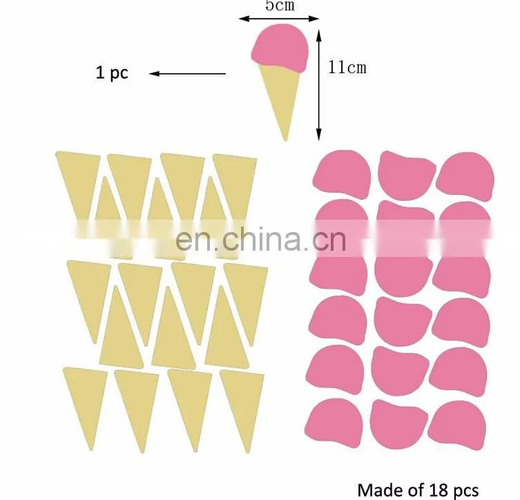 Cute Ice Cream Ins Style Vinyl Wall Sticker Children Room Home Decoration Mural Roon Decal