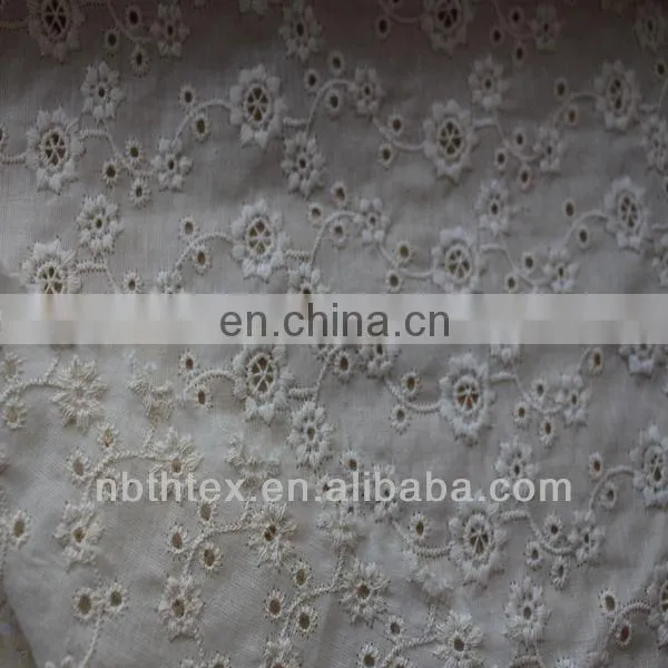 100% cotton embroidery eyelet fabric for garment