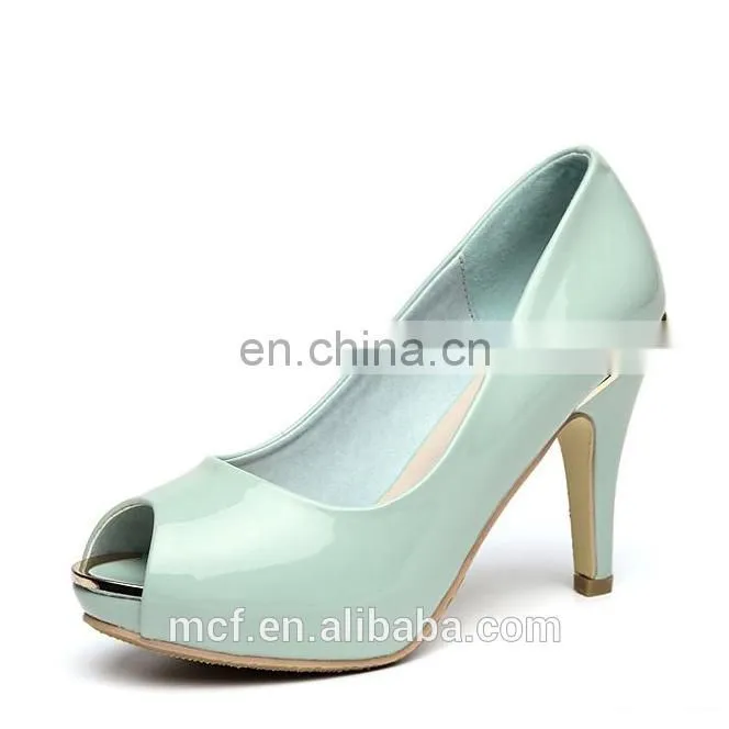 MCH-2399 Stylish European style sexy pretty girl fish head shoes pointed toe waterproof women pink bling-bling high heel shoes