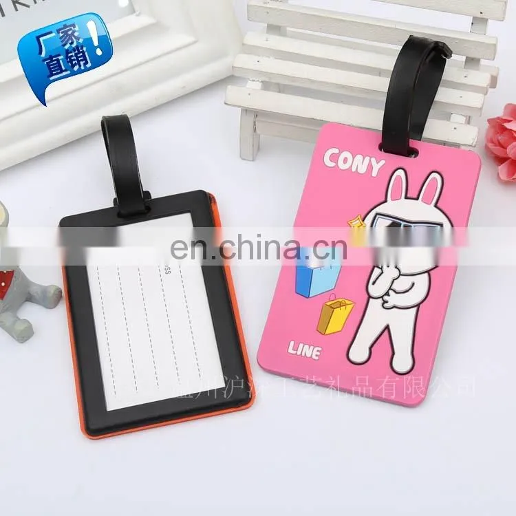 Personalized Luggage Tag Custom Logo Cheap Bulk Soft Pvc Luggage Tag