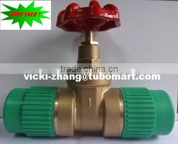 PPR Gate Valve Brass Gate Valve with PPR 2 sides Union from PPR factory by DIN8077/8078