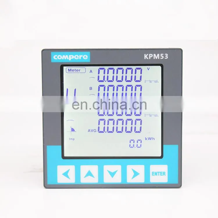 3 phase KPM53ER rated current 5A LCD display 4 quadrant energy rs485 port modbus rtu smart power meter