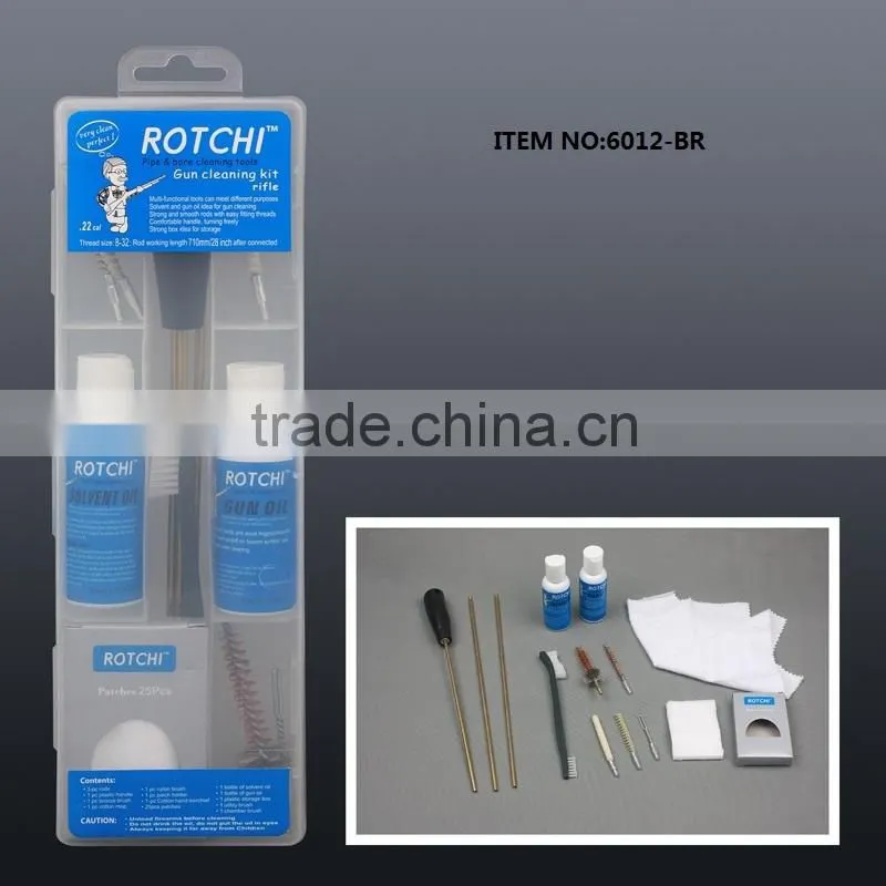 Brass rods rifle cleaning kit with solvent and gun oil , hunting gun accessories ,gun cleaning kit