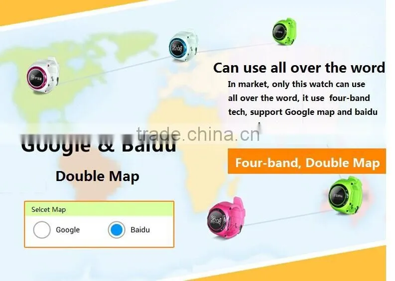 Blue,white, green ,Pink Color and OLED Display Type GPS Tracker Smart Watch