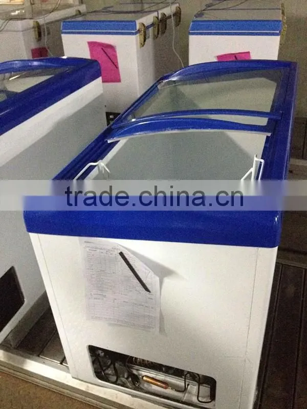 268L supermarket display freezer with one free basket