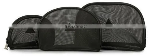 High quality OEM Mesh travel toiletry bag,men travel wash bag,black cosmetic travel bag