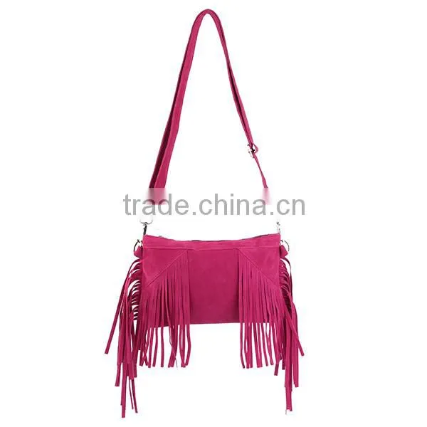 Fashion Fringe Suede Leather Clutch Bag For Girls Magazine Clutch Bag With Tassels