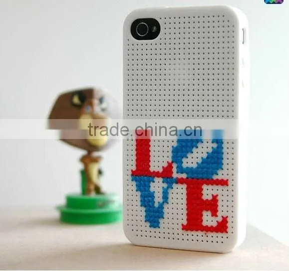 DIY cross stitch silicone phone case