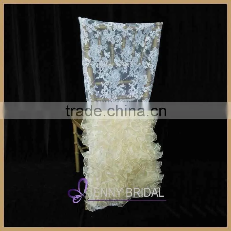 C126A Lace universal wedding ruffled cheap chair covers