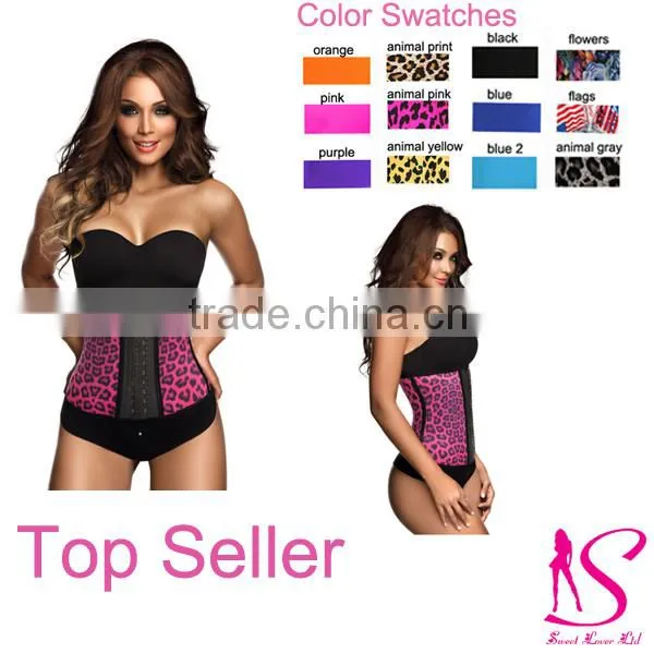 2016New Arrival Top Selling 3 Hooks Latex Black Vest Waist Cincher Wholesale For Women And Man