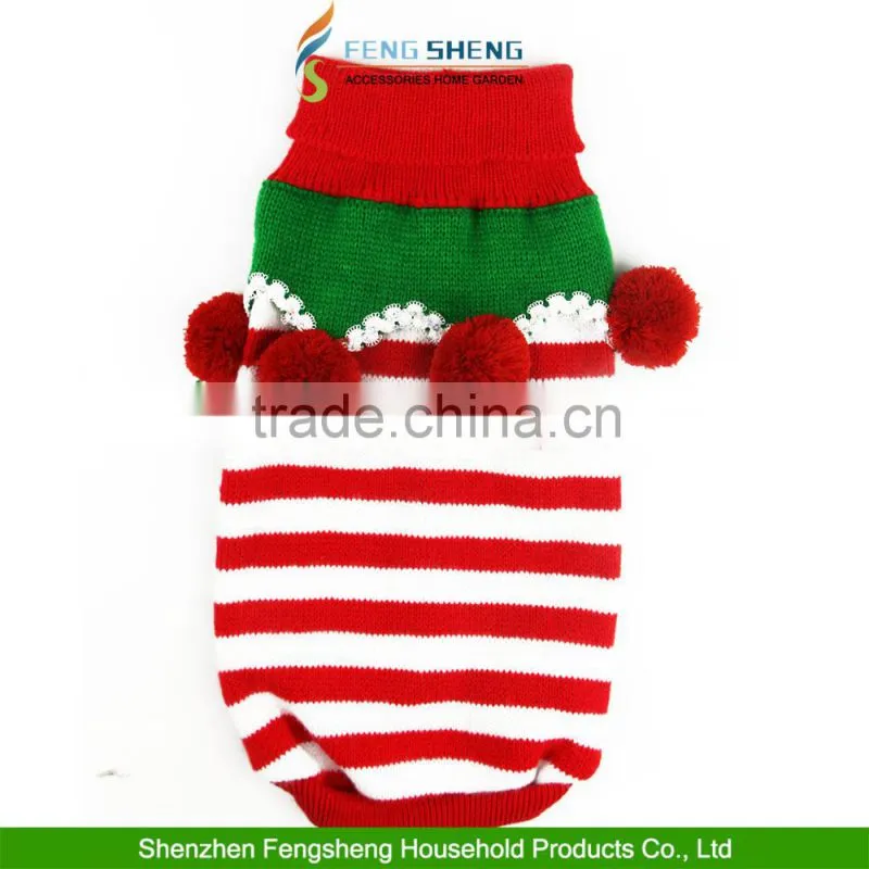 Pet Dog Christmas Sweater Puppy Cat Striped Knit Clothes Winter Jumper Apparel
