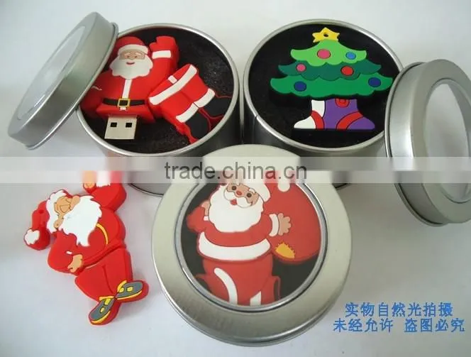 2015 new year Christmas promotion gift PVC sock USB