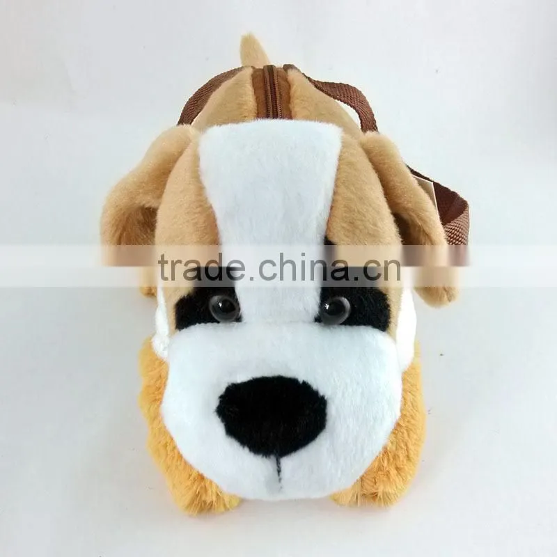 plush stuffed toy dog bag/plush toy bag/baby cute dog plush toy bag