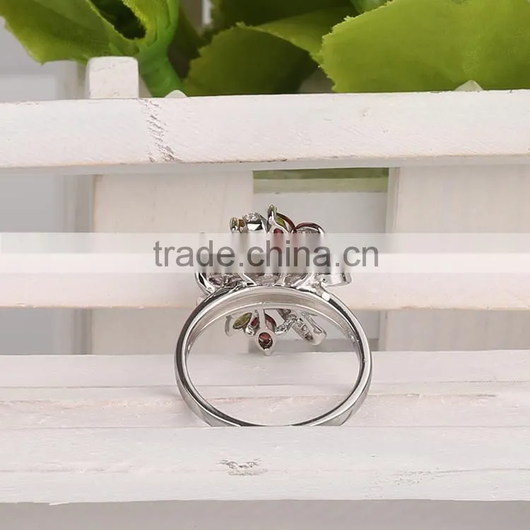 stock Classical 925 Sterling Silver Promotional Ring with mix natural stone