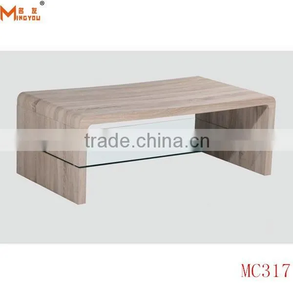 modern MDF coffee table with glass