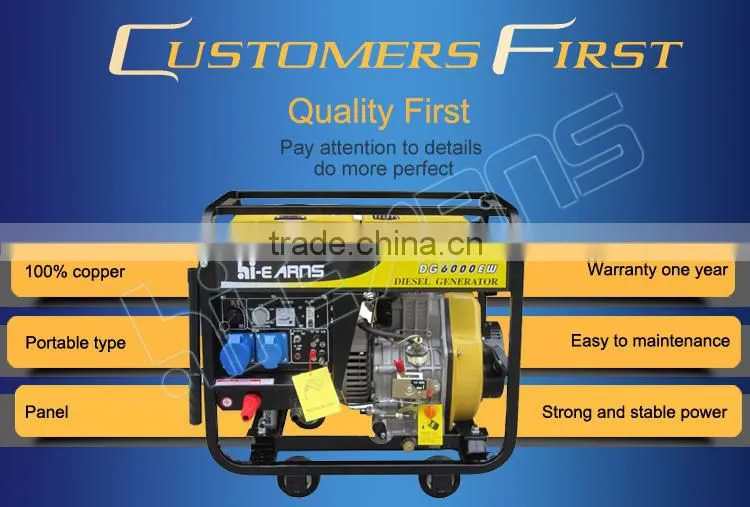 four wheels single phase 2KW diesel welder generator
