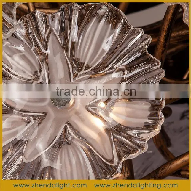 Large Villa Hotel Lobby Decorative Tree Shape Glass LED Light Pendant Chandelier