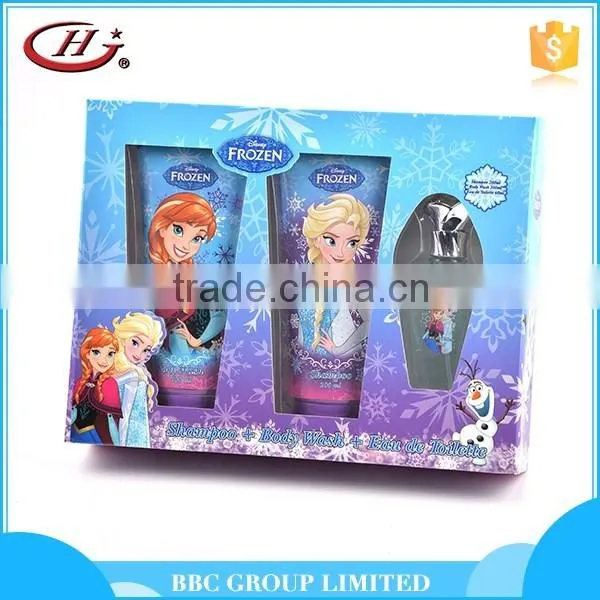 BBC Frozen Gift Sets OEM 002 Custom design natural kids cartoon bath gift set eau de toilette magic shampoo