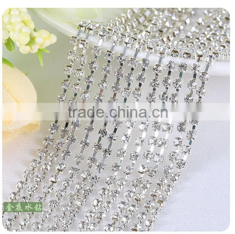 Wholesales AAA Quality Shinny Crystal Cup Roll Rhinestone Chain for Jewelry Making