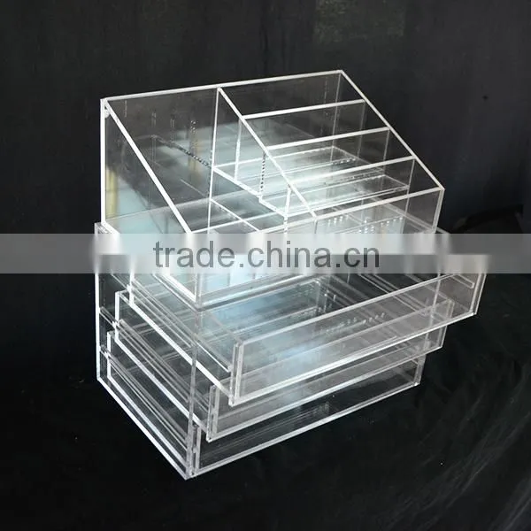 clear color acrylic box cosmetic organizer, make up organizer