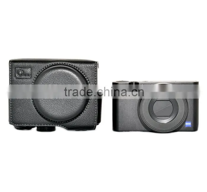 JJC camera bag PU Leather Case for SONY RX100 Black dslr camera